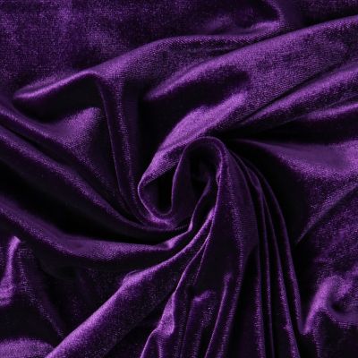 Tissu Velours d&#039;ameublement extensible Cybèle uni Violet - Par 10 cm