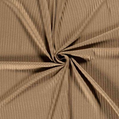 Tissu Jersey Viscose côtelé lourd Oréa uni Camel - Par 10 cm