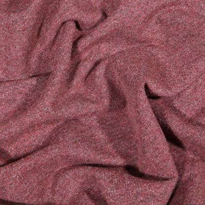 Tissu Sweat léger uni chiné Bordeaux - Par 10 cm