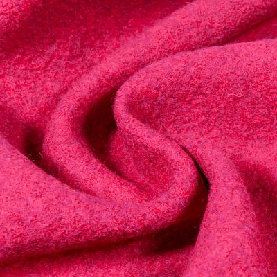 Coupon Tissu Laine bouillie 100% laine Rouge framboise - Coupon de 10 cm
