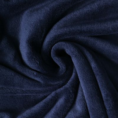 Tissu Doudou Nuvola uni Bleu marine - Par 10 cm