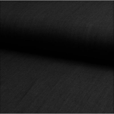 Tissu Chambray Ultra Léger Coton Noir - Par 10 cm