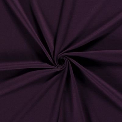 Tissu Jersey Viscose épais Romana uni Aubergine - Par 10 cm