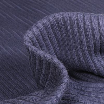 Tissu Bord côte Côtelé uni épais 3/3 Bleu marine - Par 10 cm