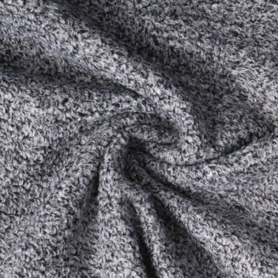 Tissu Bouclettes uni Gris chiné - Par 10 cm