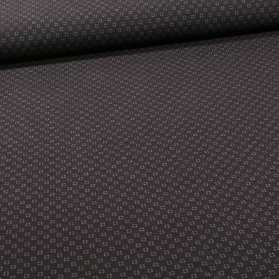 Tissu Bengaline Mini losanges gris sur fond Noir - Par 10 cm