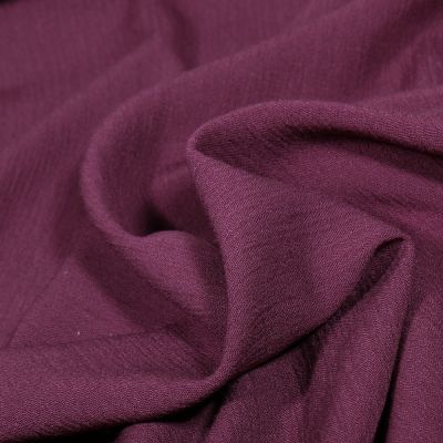 Tissu Crêpe de Viscose uni Prune - Par 10 cm