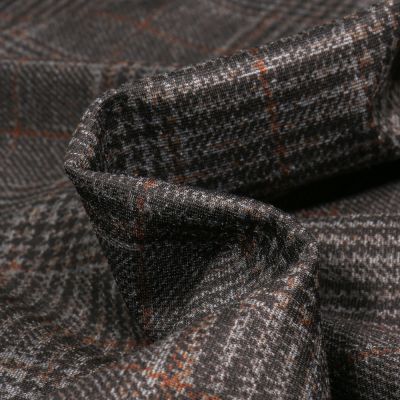 Tissu Jersey Milano Ecossais sur fond Gris souris - Par 10 cm