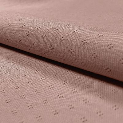 Tissu Jersey Coton ajouré Baby Vieux rose - Par 10 cm