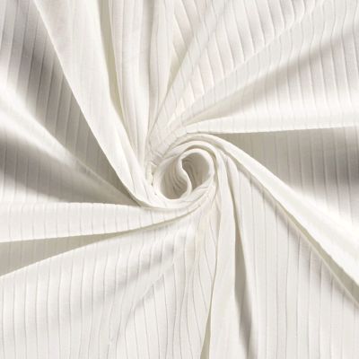Tissu Jersey Bord Côte Baby uni Blanc cassé - Par 10 cm