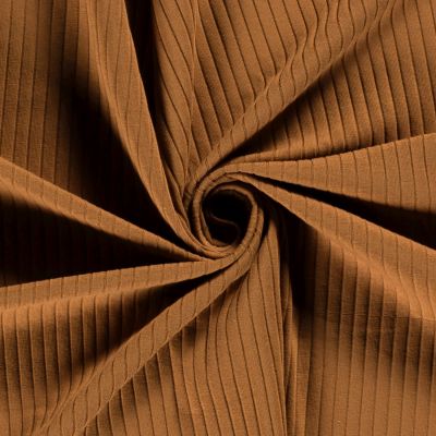 Tissu Jersey Bord Côte Baby uni Caramel - Par 10 cm
