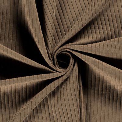 Tissu Jersey Bord Côte Baby uni Taupe - Par 10 cm