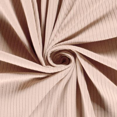 Tissu Jersey Bord Côte Baby uni Rose bébé - Par 10 cm