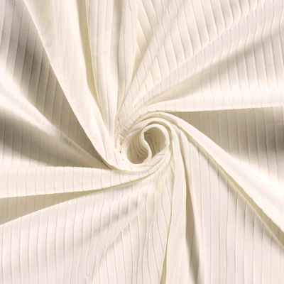 Tissu Jersey Bord Côte Baby uni Ecru - Par 10 cm