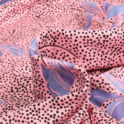 Tissu Jersey Viscose  Bianka sur fond Rose pâle - Par 10 cm