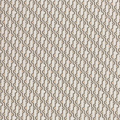 Tissu Popeline de Coton Abstrait Lilia sur fond Beige - Par 10 cm