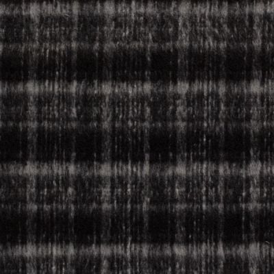 Tissu Jacquard Laine Carreaux Florano sur fond Noir - Par 10 cm