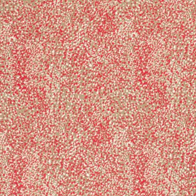 Tissu Crêpe de Viscose Pois destructurés rouge sur fond Taupe - Par 10 cm