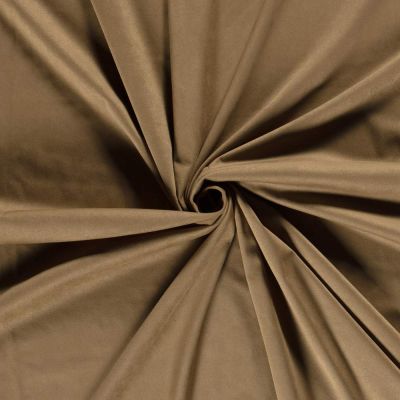 Tissu Suédine extensible  Elora aspect daim uni Camel - Par 10 cm
