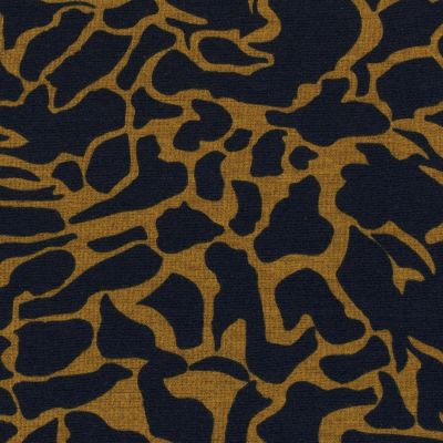 Tissu Jersey Polyviscose Motifs destructurés sur fond Bleu marine - Par 10 cm