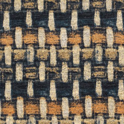 Tissu Maille Jersey Motif Abstrait sur fond Bleu marine - Par 10 cm