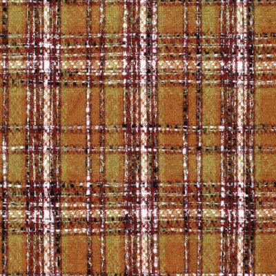 Tissu Jacquard épais Carreaux sur fond Brique - Par 10 cm