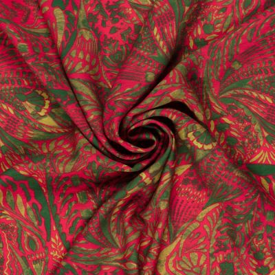 Tissu Crêpe de Viscose Luka sur fond Rose fuchsia - Par 10 cm