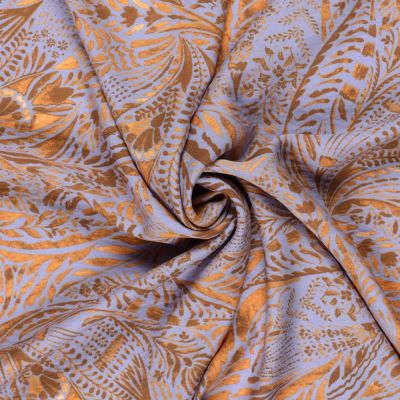 Tissu Crêpe de Viscose Luka sur fond Parme - Par 10 cm