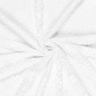 Tissu Dentelle Coton mélangé uni Blanc - Par 10 cm