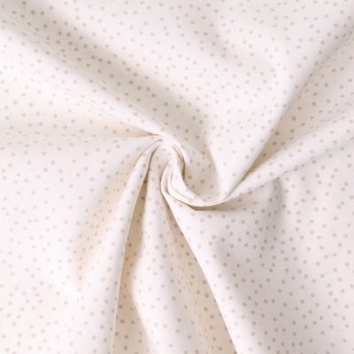 Tissu Popeline de Coton  pois Yena sur fond Beige clair - Par 10 cm