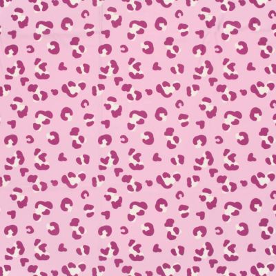 Tissu Lycra maillot de bain Zelopop framboise sur fond Rose bonbon - Par 10 cm