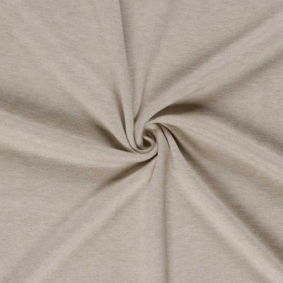 Tissu Jersey Viscose chiné sur fond Beige sable - Par 10 cm