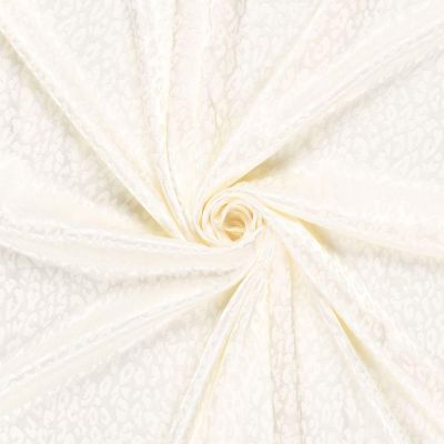 Tissu Jacquard satiné Laura Tâchété sur fond Blanc - Par 10 cm