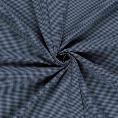 Tissu Seersucker Carreaux Nano Vichy sur fond Bleu marine - Par 10 cm