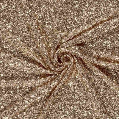 Tissu Maille sequins extensible Or - Par 10 cm