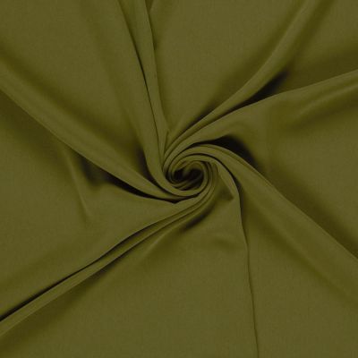 Tissu Crêpe stretch uni Vert kaki - Par 10 cm