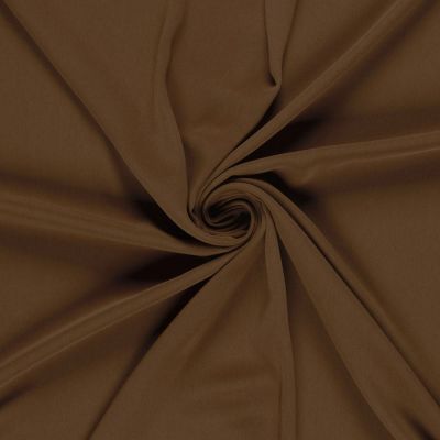 Tissu Crêpe stretch uni Noisette - Par 10 cm