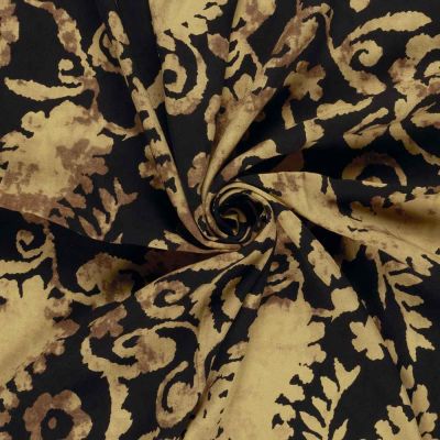 Tissu Viscose twill Sia végétal doux sur fond Camel - Par 10 cm
