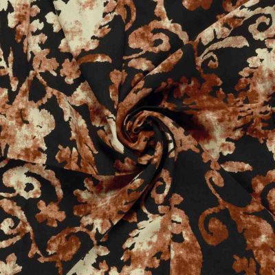 Tissu Viscose twill Sia végétal doux sur fond Brique - Par 10 cm