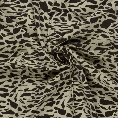 Tissu Viscose twill Nola motif animalier sur fond Beige - Par 10 cm