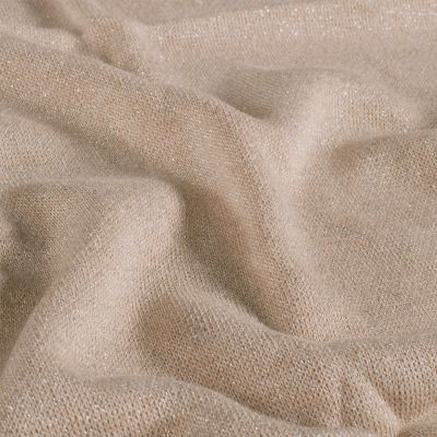 Tissu Maille Jersey épaisse Lurex Camel - Par 10 cm