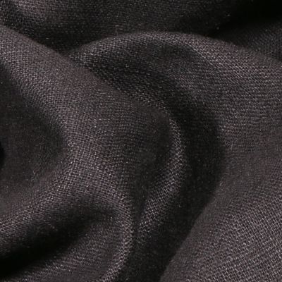 Tissu Ramie Lin uni Noir - Par 10 cm