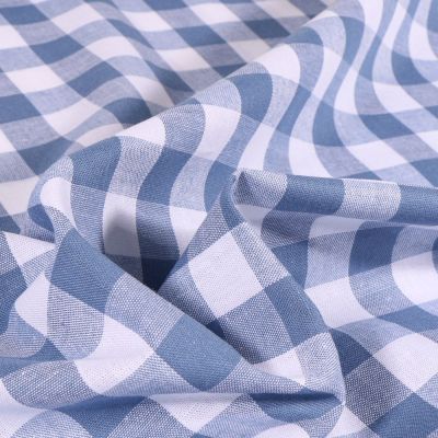 Tissu Vichy Très grands carreaux 17 mm Bleu ancien - Coupon de 3 mètres