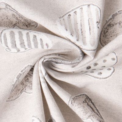 Tissu Toile de Coton d&#039;ameublement Coeurs sur fond Naturel - Par 10 cm