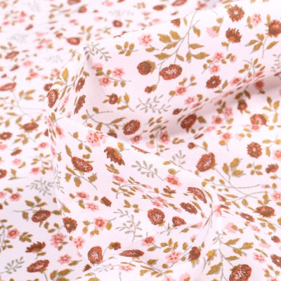 Tissu Coton imprimé Arty Eleoni tomette sur fond Blanc - Par 10 cm