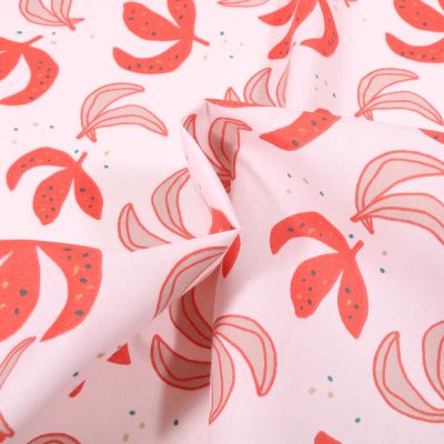 Tissu Coton imprimé Craftine Cocktail pastèque &amp; or sur fond Blanc - Par 10 cm