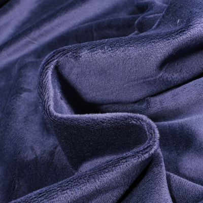 Tissu Minky Ultra doux Ras Bleu nuit - Par 10 cm