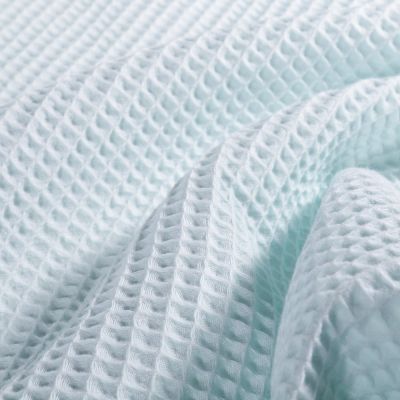 Tissu Nid d&#039;abeille  Bleu céladon - Par 10 cm