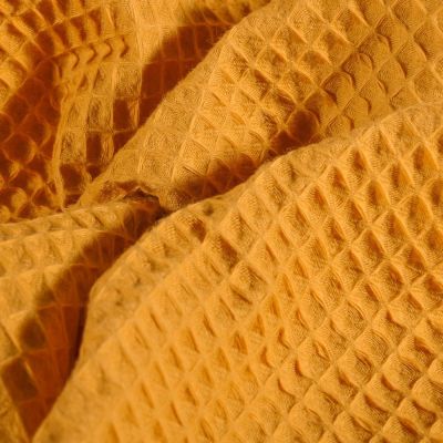 Tissu Nid d&#039;abeille Moutarde - Par 10 cm