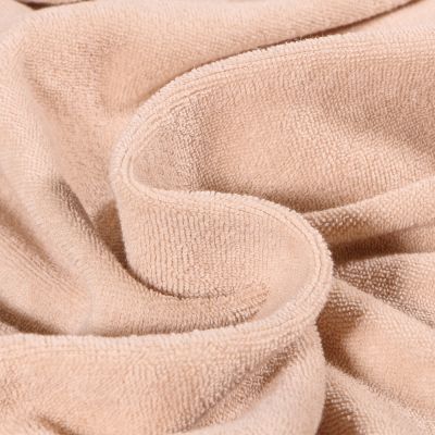 Tissu Jersey Velours Eponge Lua uni Beige - Par 10 cm